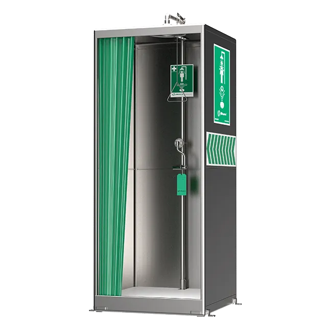 8605SS – Cabine de douche fermée en acier inoxydable AXION® MSR avec lave-yeux/visage